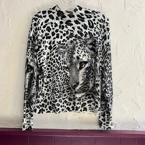 Alison Sheri Abstract Animal Print Top Size Medium